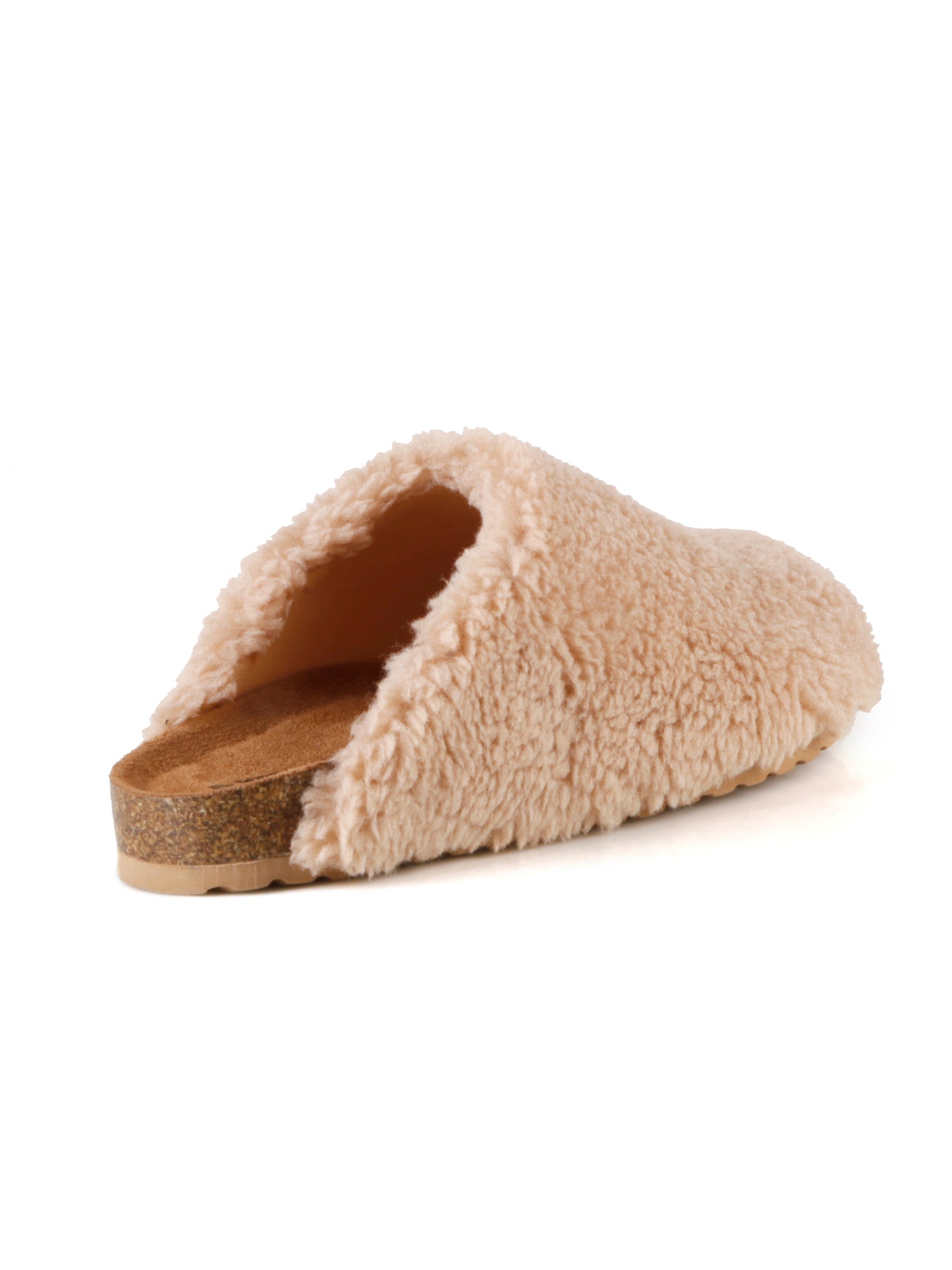 Fleeced Closed Toe&nbsp;Women's Sliders Clogs in Camel