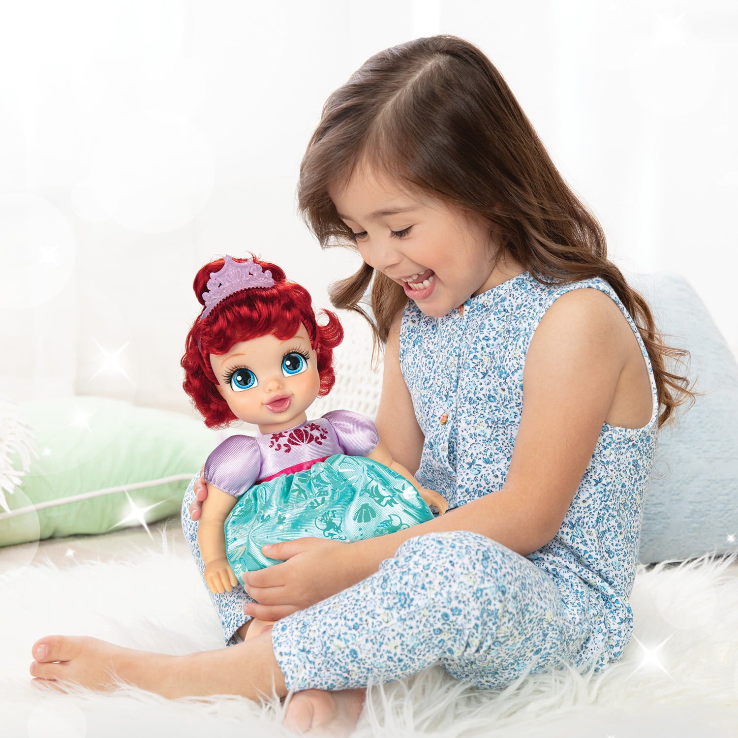 Disney Princess Deluxe Ariel Baby Doll Includes Tiara and Bottle, for Children Ages 2+