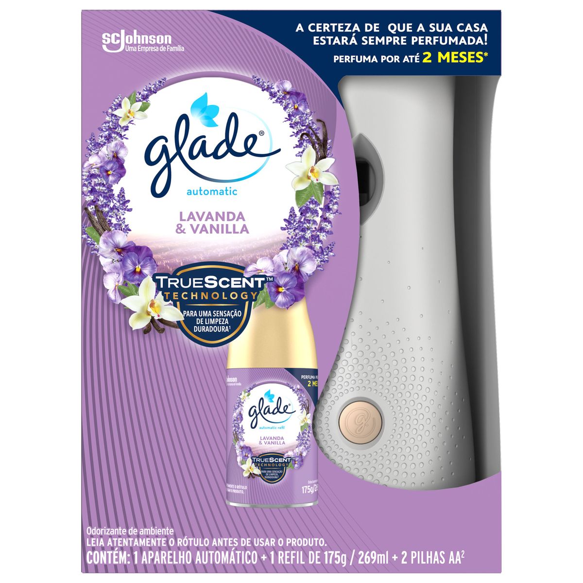Desodorizador Glade Automatic Spray Aparelho + Refil Lavanda & Baunilha 260ml