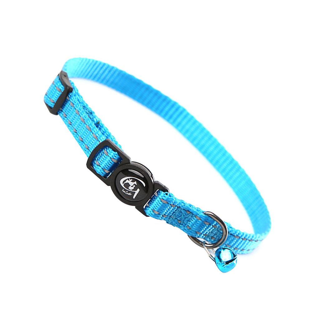 Reflective Cat Collar with Bell Nylon Pet Neck Belt Collar Strip Puppy Neck Rope Cord Fabric