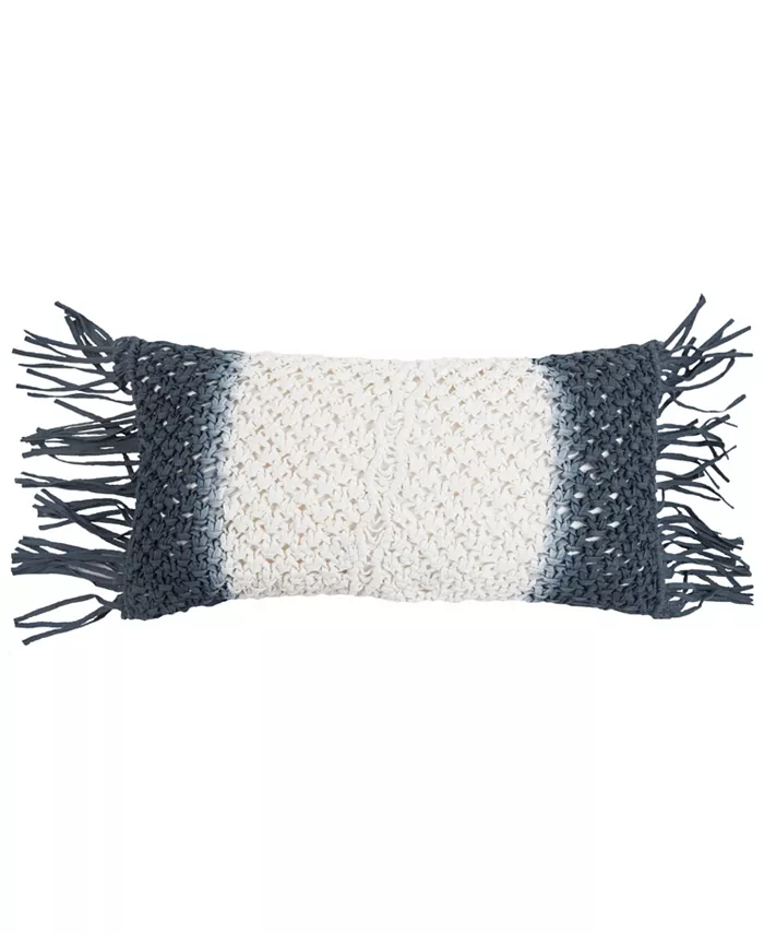 Rizzy Home Macrame Polyester Filled Decorative Pillow， 11