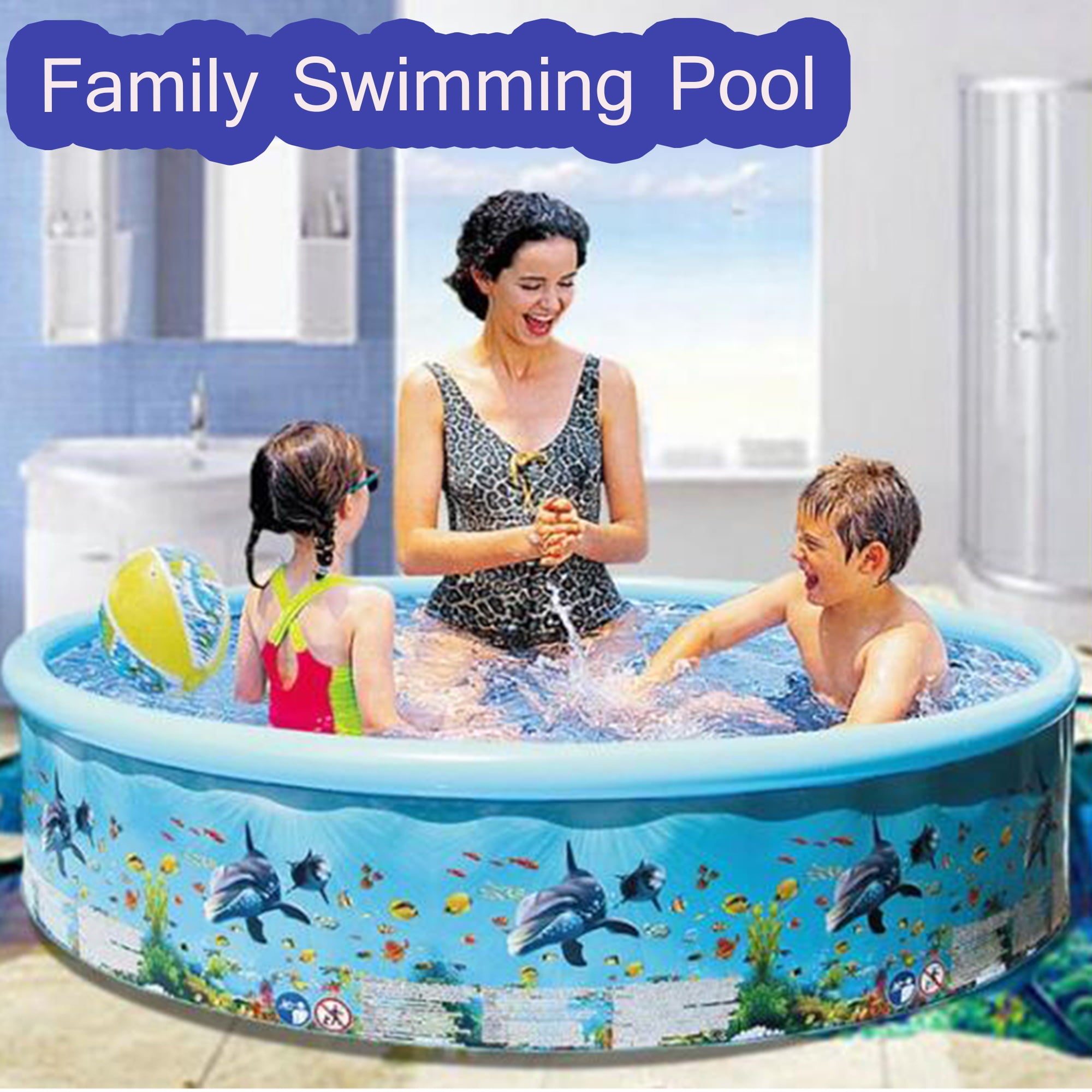 Swimming Pools for Kids and Adults， Inflatable Swimming Pool for Kids， Large Family Size Blow Up Pool for Outdoor Water Fun