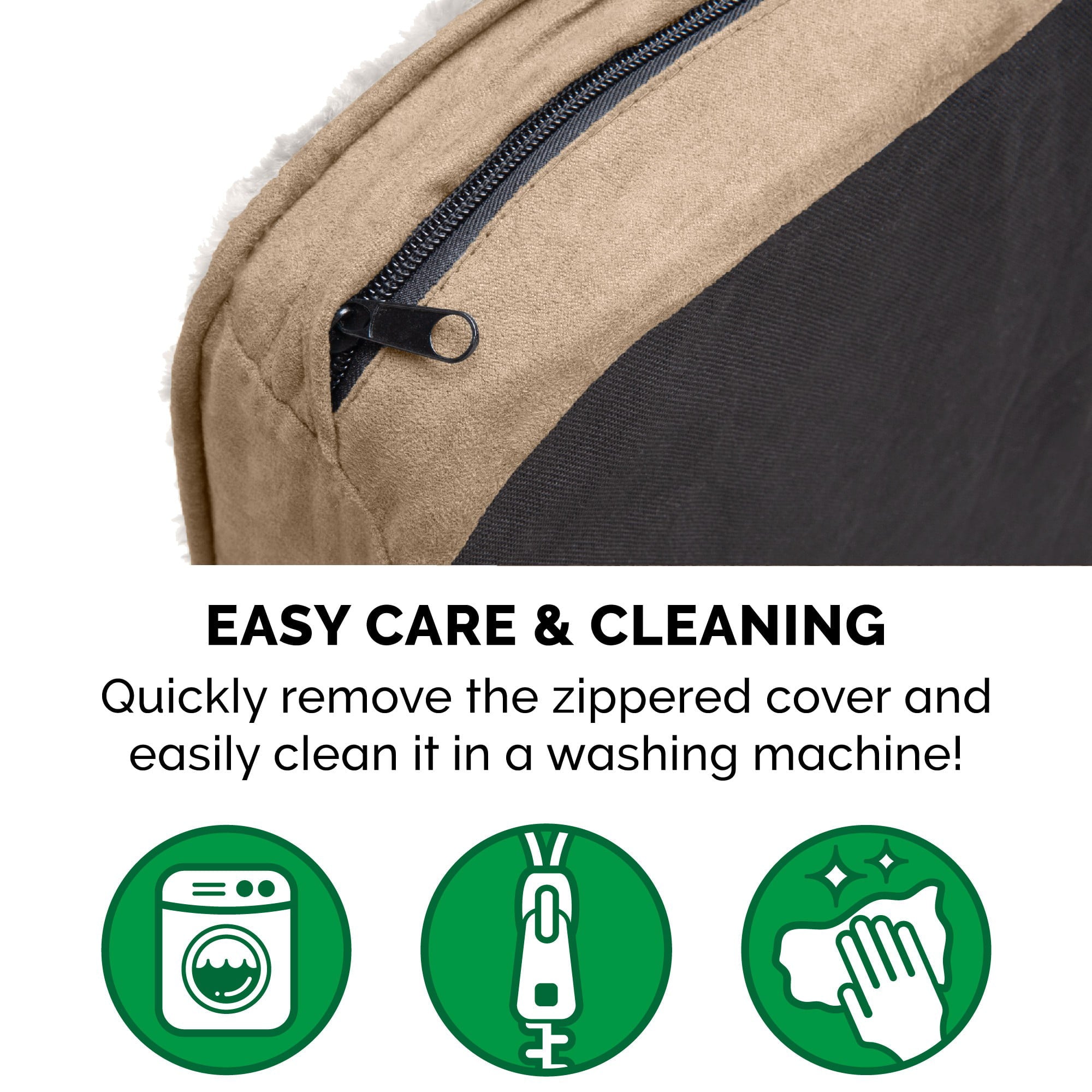 FurHaven Pet Products | Deluxe Plush Pillow Pet Bed for Dogs and Cats， Cream， Small