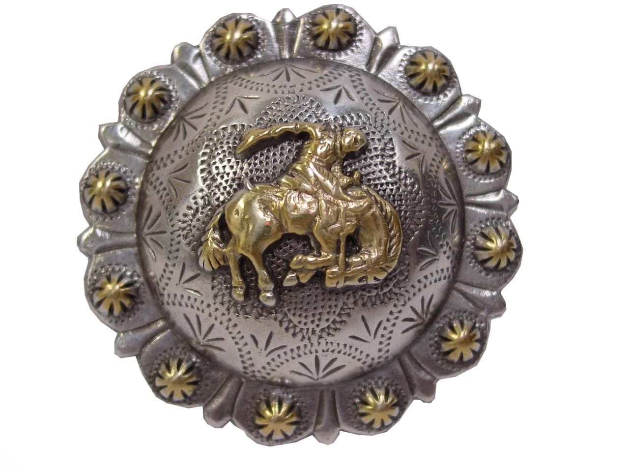 Bucking Bronc Rider Berry Concho 1 1/2