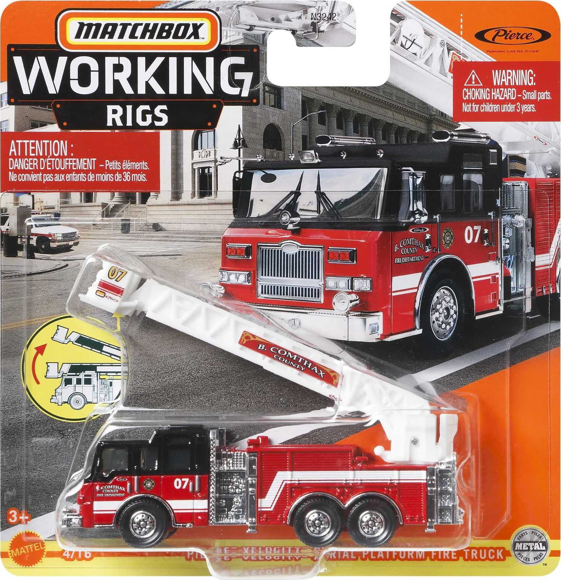 Matchbox Working Rigs Toy Truck in 1:64 Scale With Moving Part (Styles May Vary)