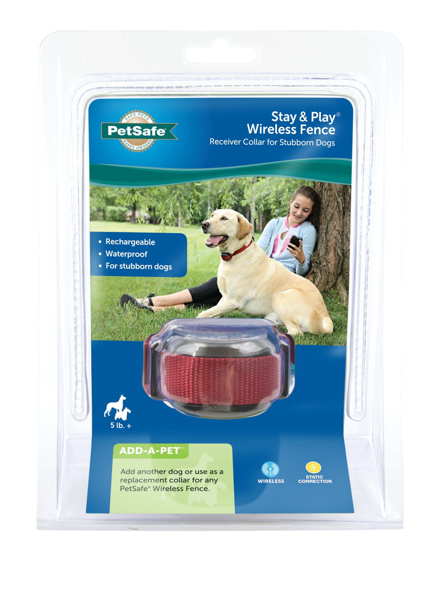 PetSafe Stubborn Dog Stay and Play Wireless Fence Receiver Collar， Waterproof， Rechargeable