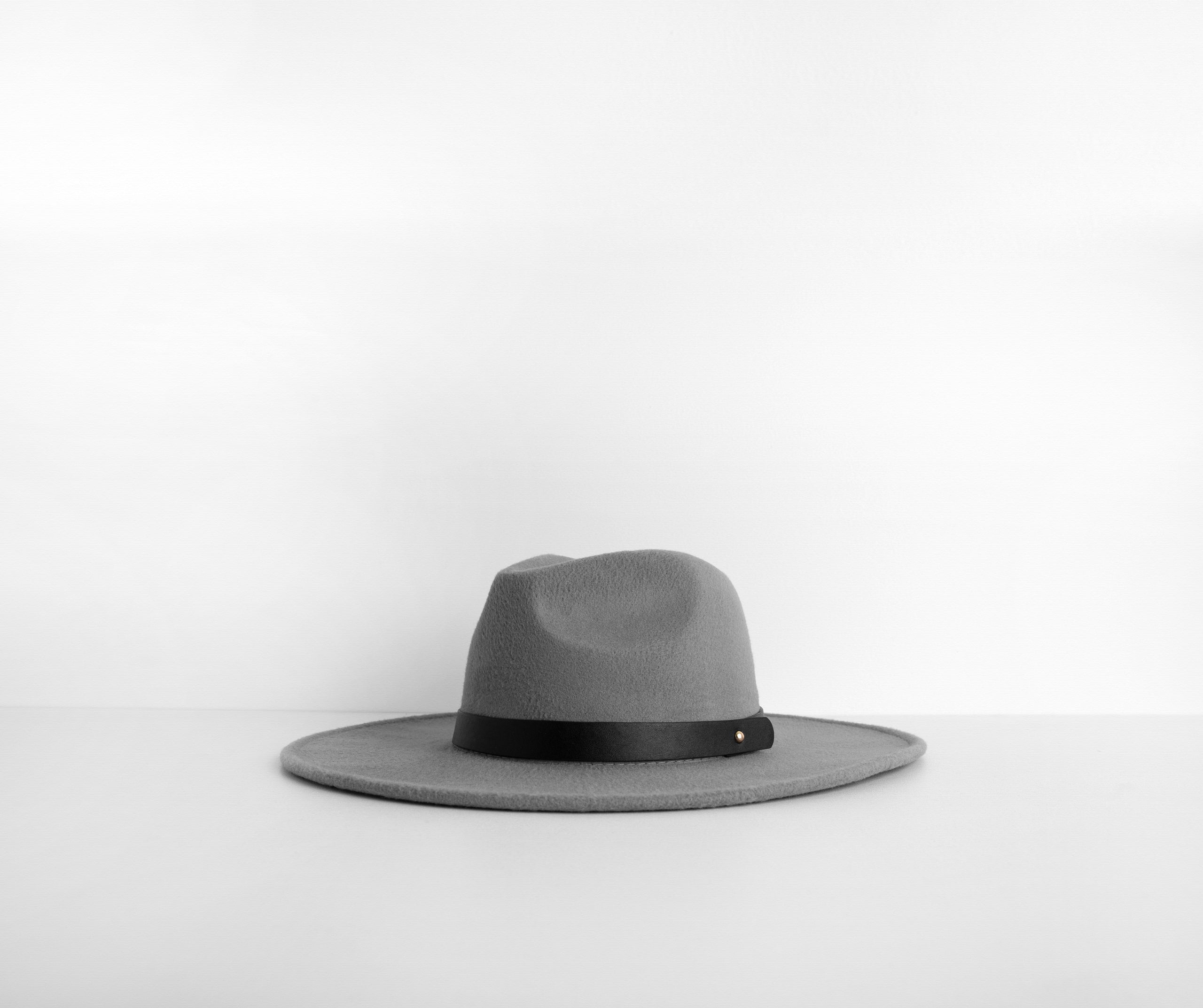 Wide Brim Belted Panama Hat