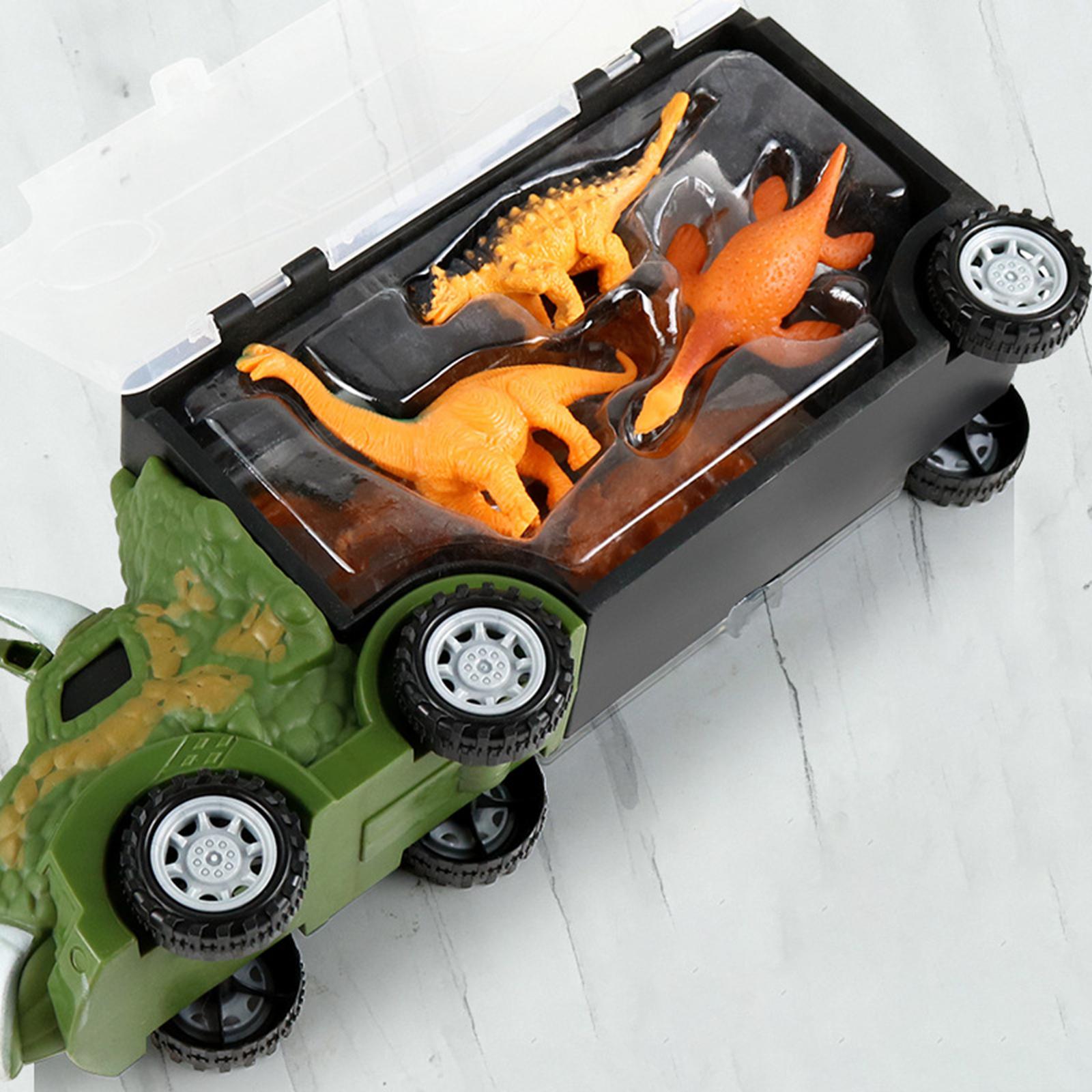 Dinosaur Truck Toy Dinosaur Toy Vehicle Carrier Collectibles Gift Dinosaur Figures Educational Toy for Toddlers Boys Kids - Triceratops