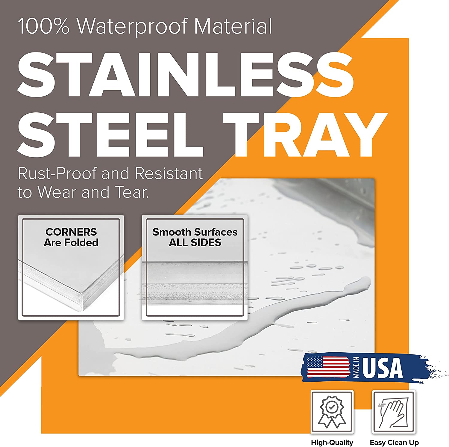 Tray for Dog Crate Pan Crate Pan 52 Inch Stainless Steel Dog Pan - Midwest 1154/1154N， 99/99N， SL54DD (54x37) - SS - 52 1/4