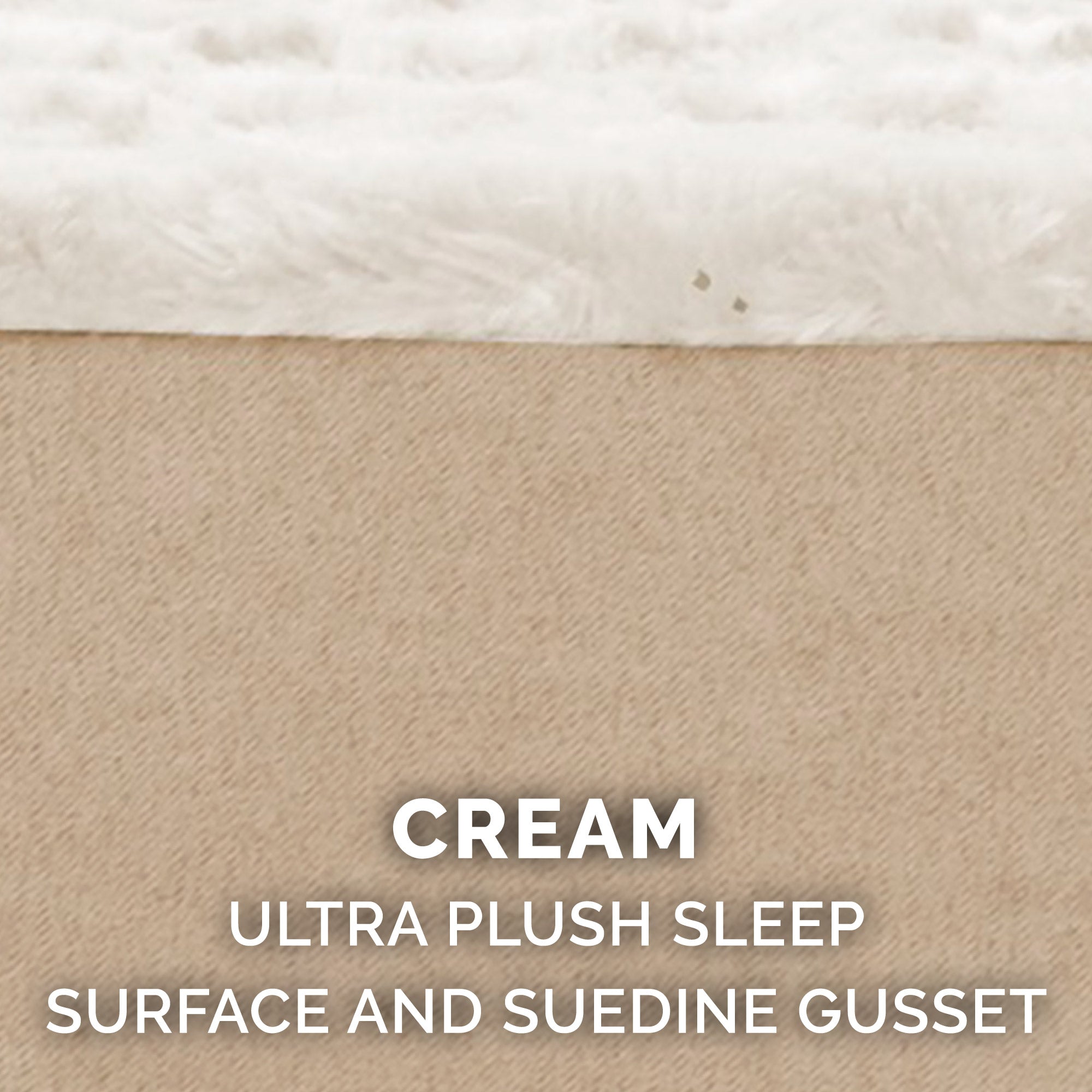 FurHaven Pet Products | Deluxe Plush Pillow Pet Bed for Dogs and Cats， Cream， Small