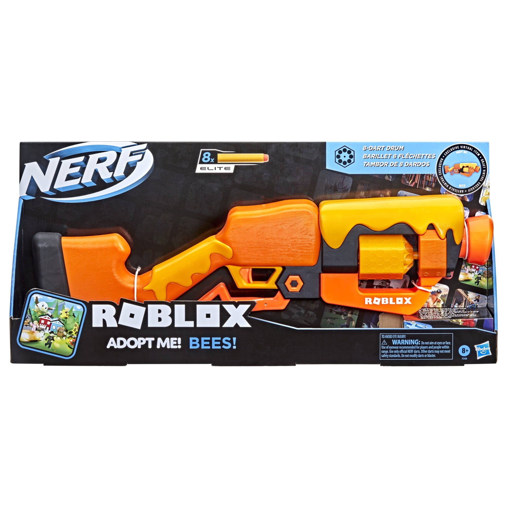 Nerf Roblox Adopt Me!: BEES! Lever Action Blaster， Includes 8 Darts