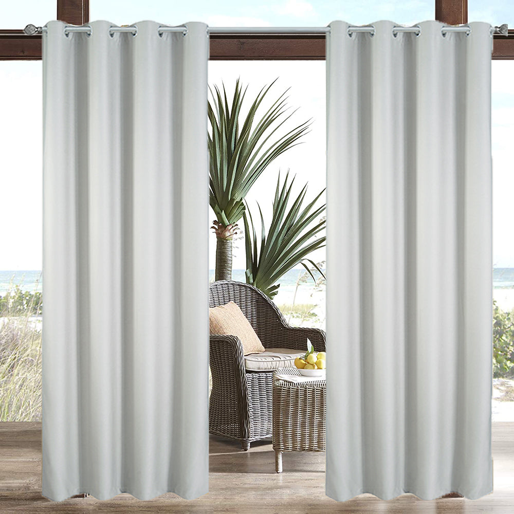 Outdoor Patio Curtains - Indoor Outdoor Waterproof Pergola Grommet Curtains, Blackout Curtain for Pavilion Gazebo Porch Decor, 1 Panel, Brown, 52in * 84in