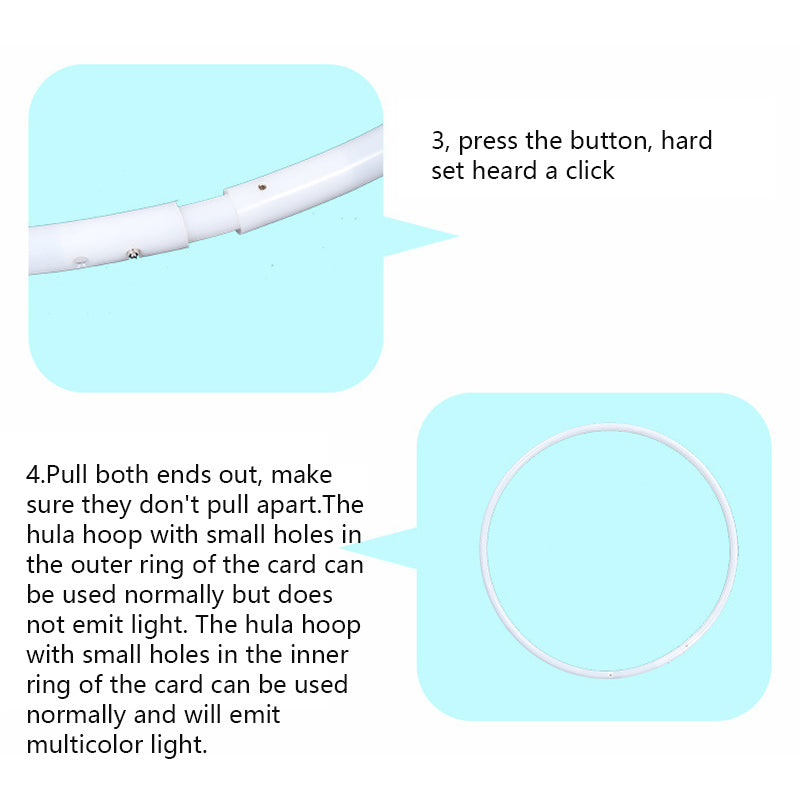 Detachable 10 LED Glowing Sport Hoop Multicolor Hoop Weight Loss Bodybuilding Fitness Hoops For Children Adult