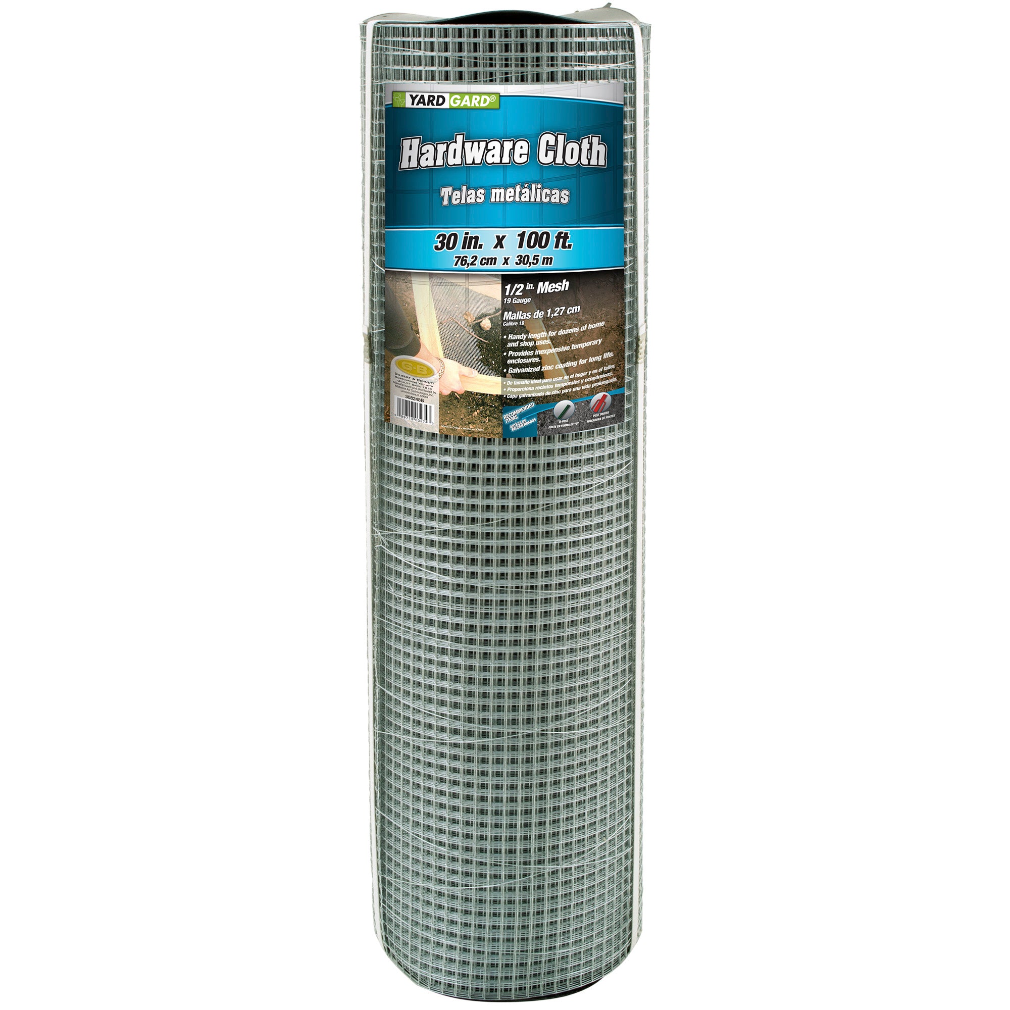 YARDGARD 19 Gauge 1/2 Inch Mesh 2.5 Foot x 100 Foot Galvanized Hardware Cloth