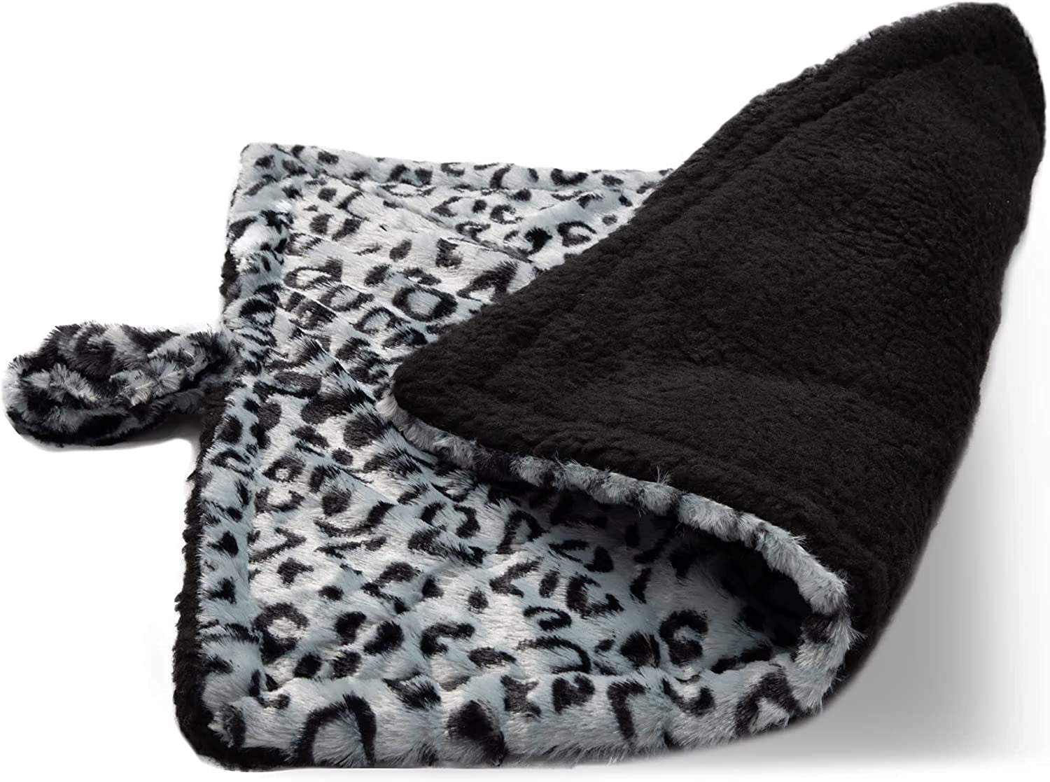 Paws and Pals Self Warming Medium Cat Pet Bed Gray Black Leopard Print (20x17.5x0.1 inches)