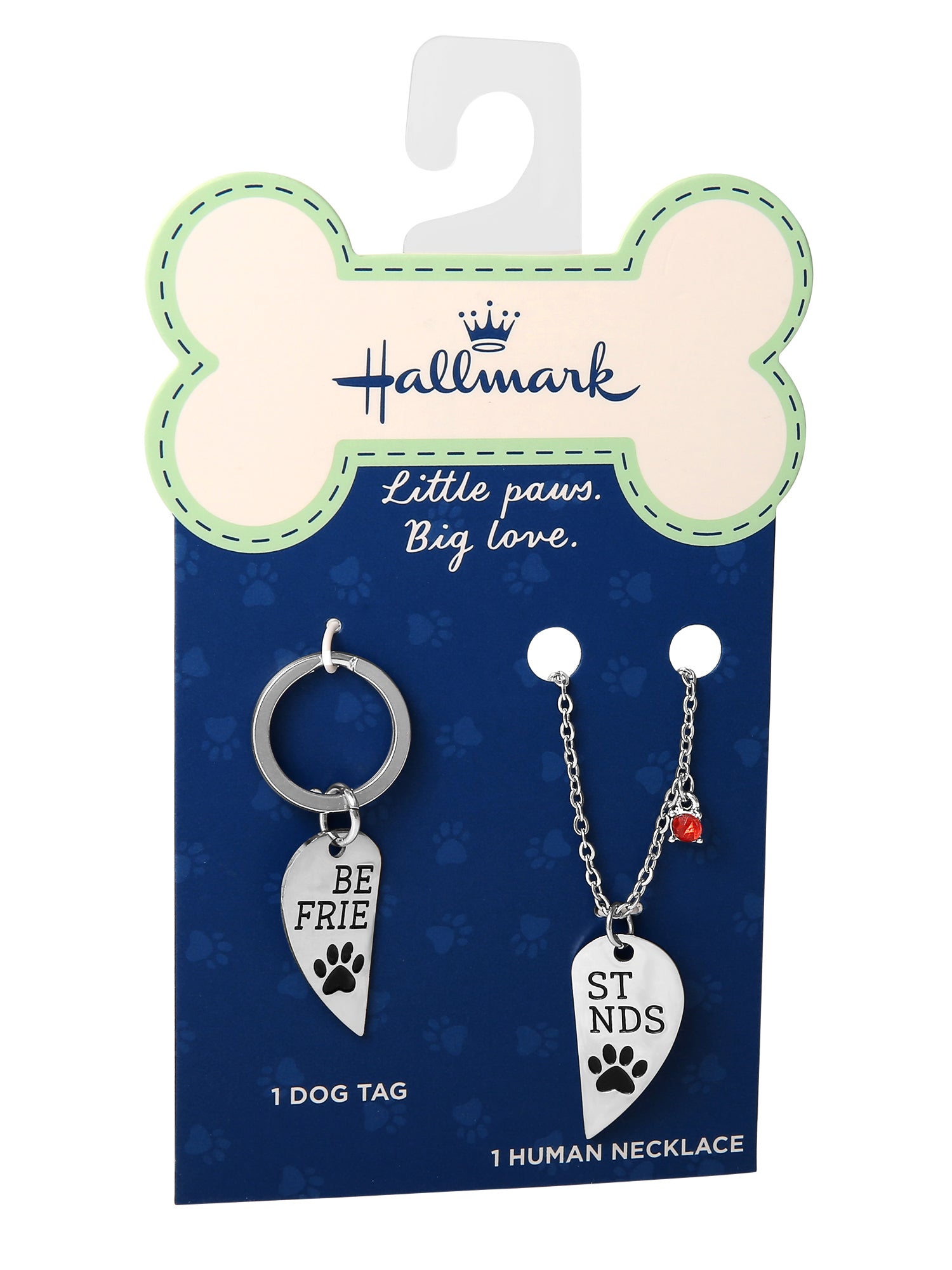 Connections from Hallmark Stainless Steel Dog Best Friends Tag and Necklace Set