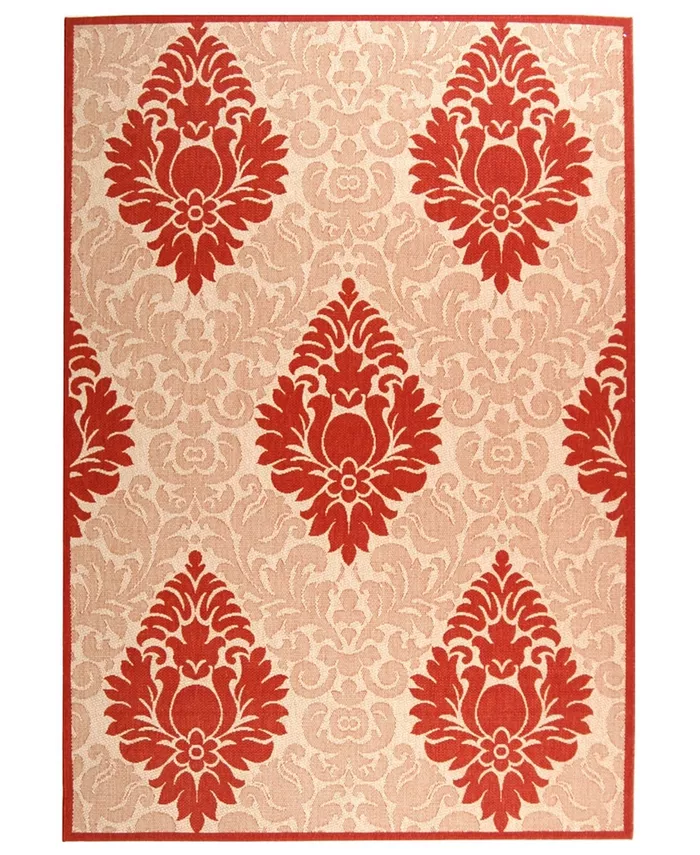 Safavieh Courtyard Natural and Red 2'7