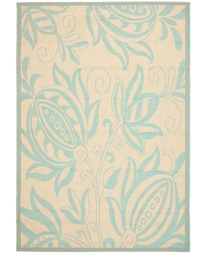Safavieh Courtyard Cream and Aqua 2'7