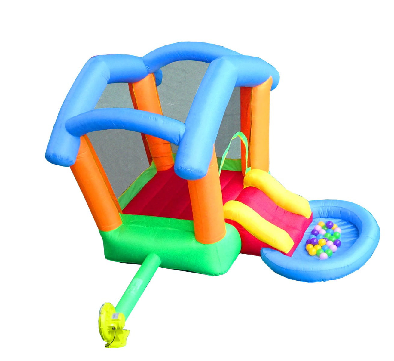 Pogo Bounce House Backyard Kids Rainbow Playhouse Inflatable Bounce House with Slide