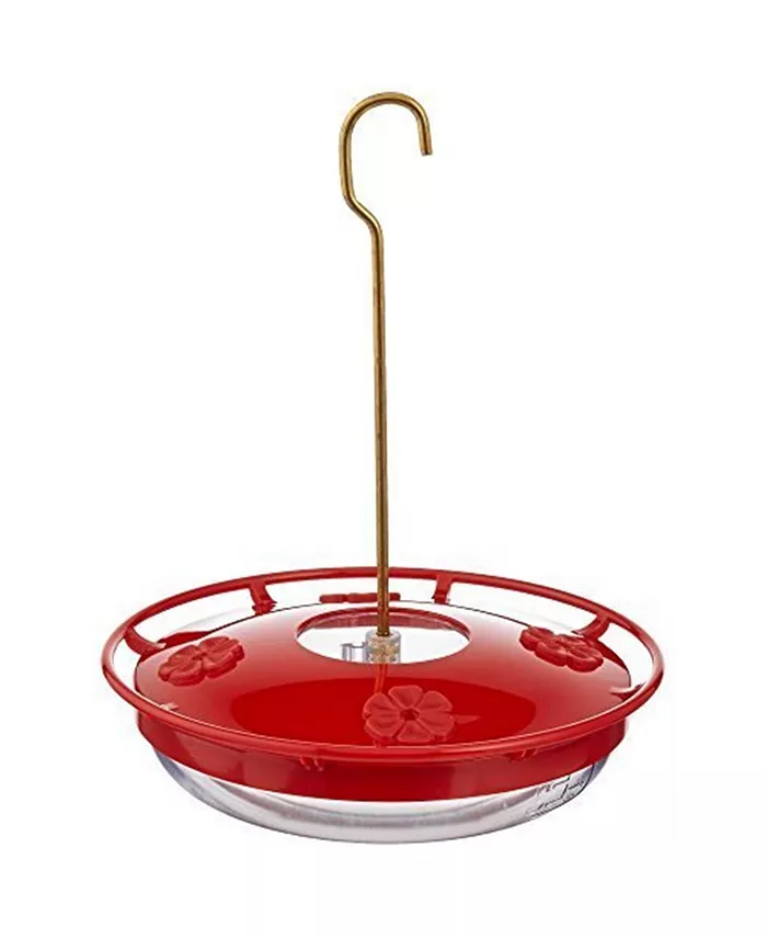 Aspects HummZinger HighView Hanging Hummingbird Feeder， 12 oz - Red