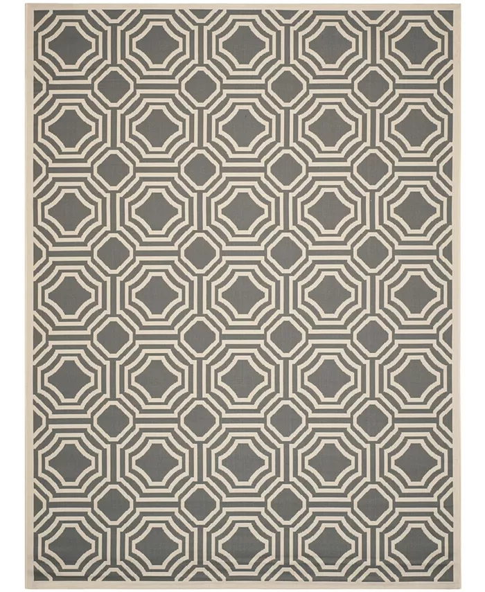 Safavieh Courtyard Anthracite and Beige 8' x 11' Outdoor Area Rug