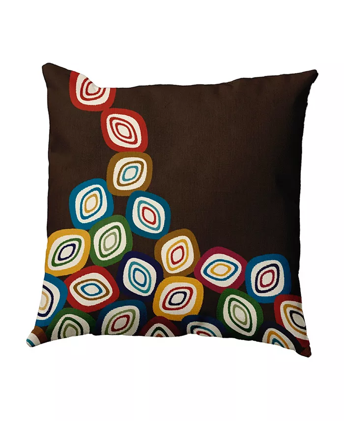 E by Design 16 Inch Dark Brown Decorative Abstract Throw Pillow