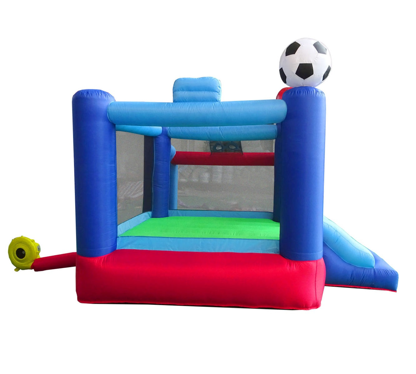 Pogo Bounce House Backyard Kids Sports Arena Inflatable Bounce House with Soccer Goal