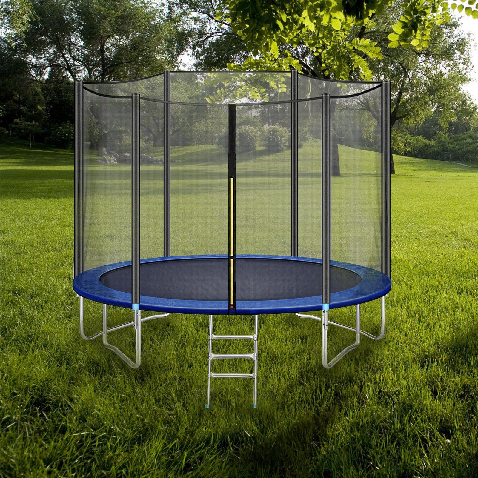 AEDILYS Trampoline 8FT 10FT 12FT 14FT 15FT 16FT Jump Recreational Trampolines with Enclosure Net - ASTM Approved- Combo Bounce Outdoor Trampoline for Kids Family Happy Time