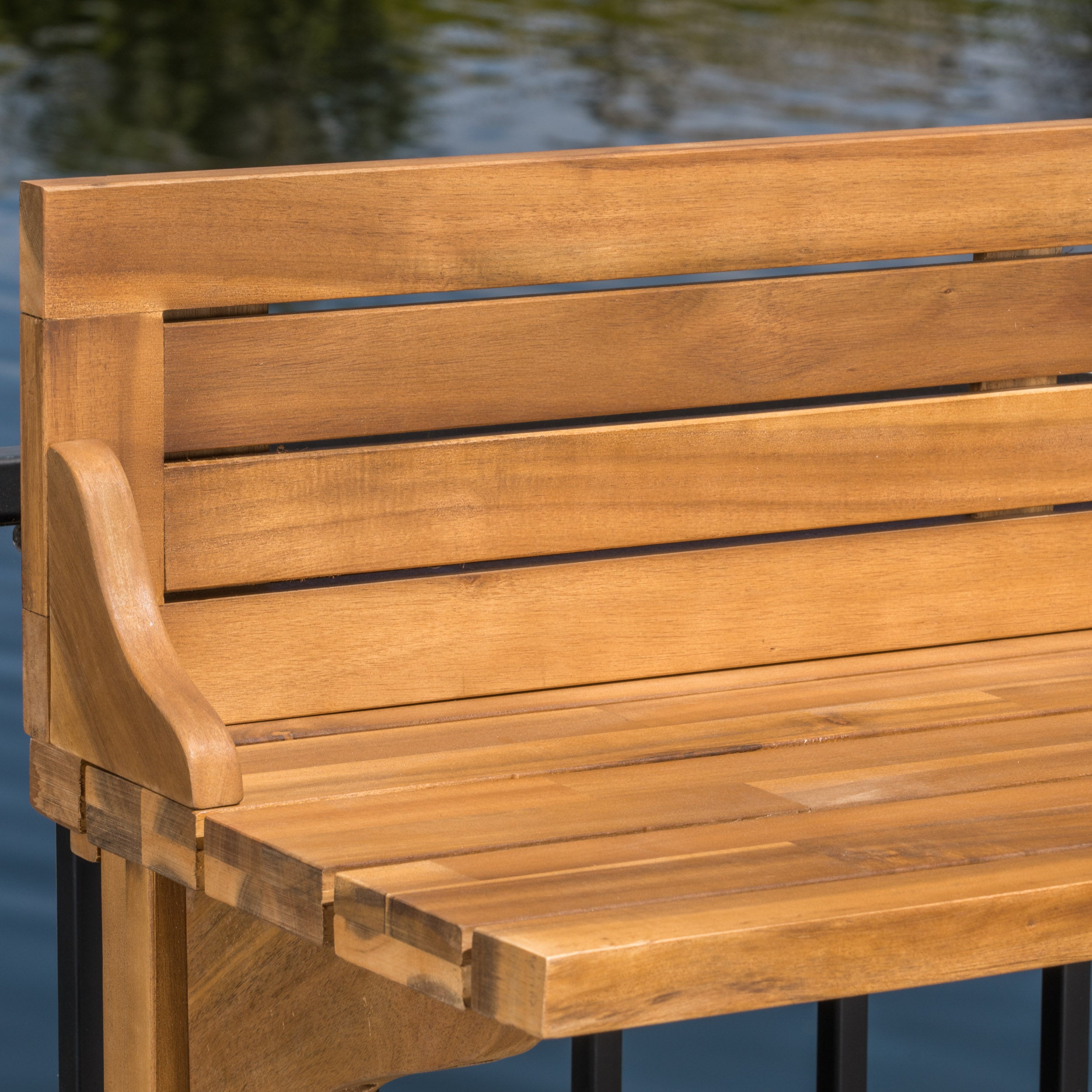 Pensacola Outdoor Acacia Wood Balcony Bar Table