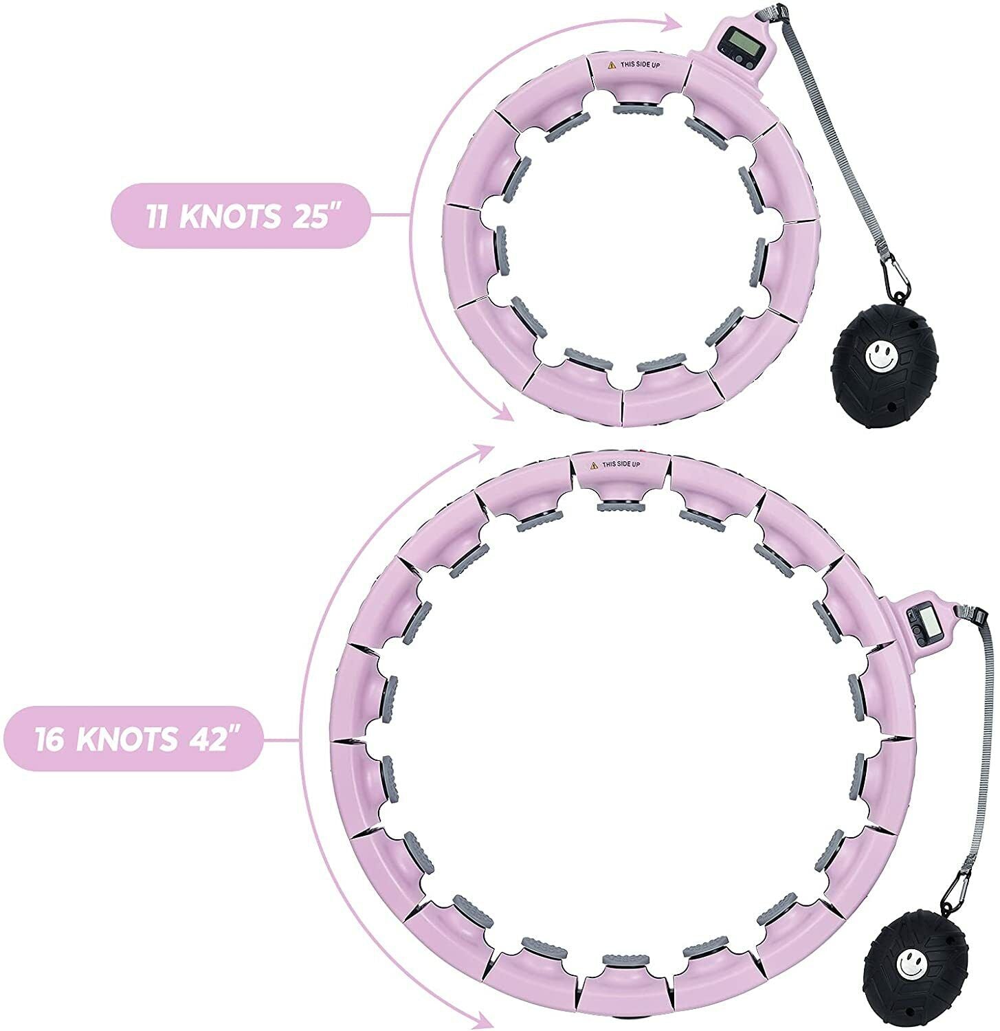 Weighted Hula Hoop，Weight Loss Exercisers，Portable Tape Measure Smart Hula Hoop