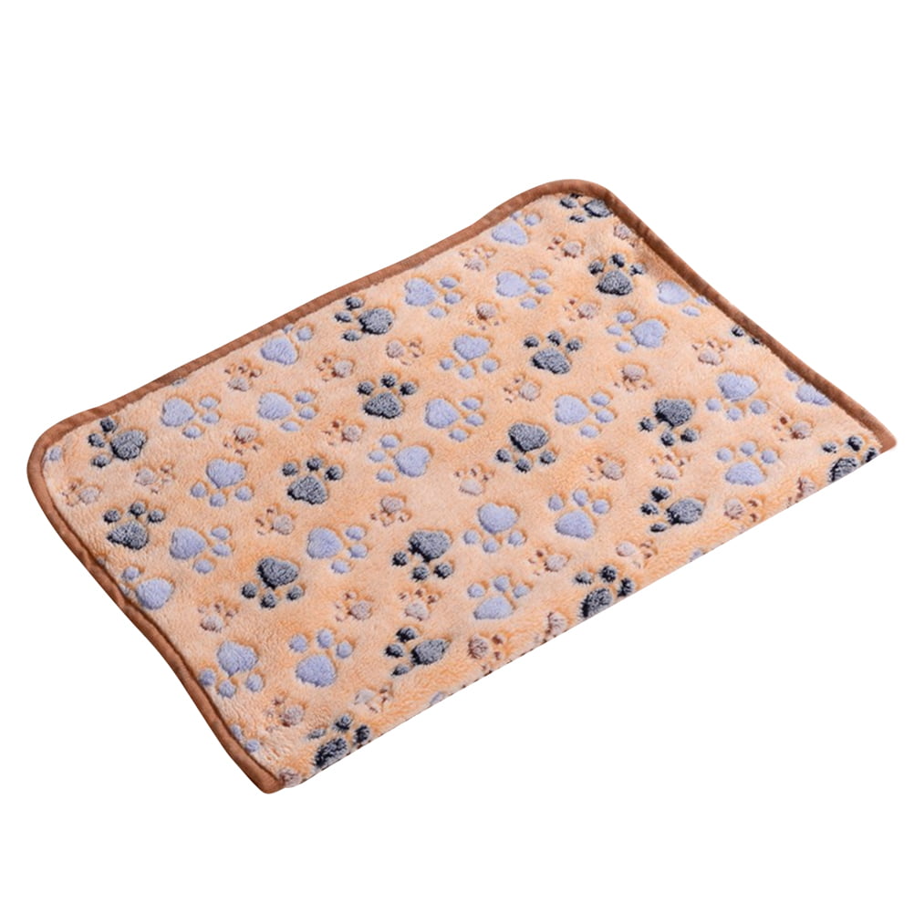 Dog Cat Bed Mat Warm Sleep Puppy Blanket Pet Cushion Kitten Fleece Blanket Paw Cushion 60x40CM(Brown)