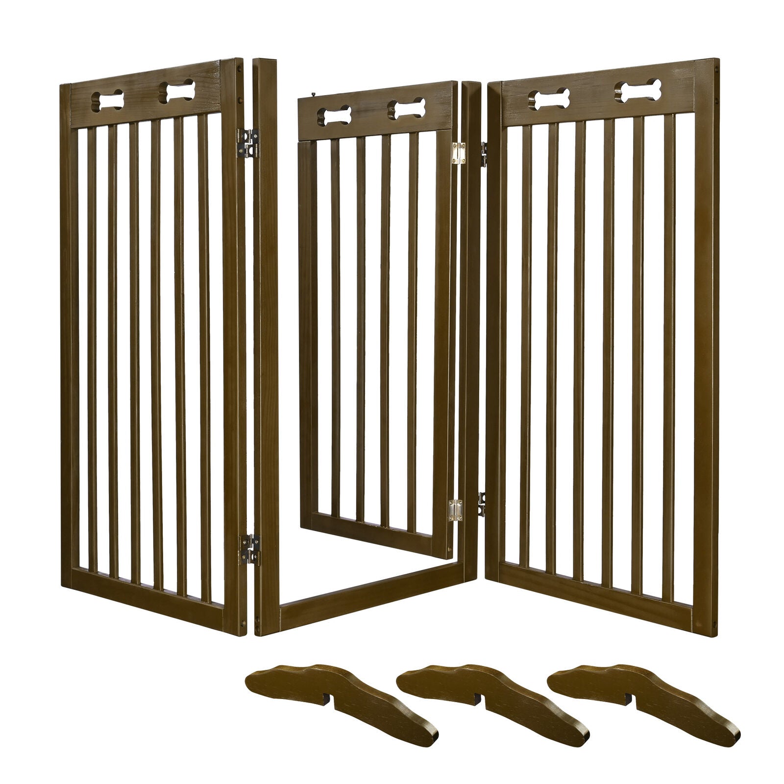 Folding Pet Gate Wooden Dog Fence 60