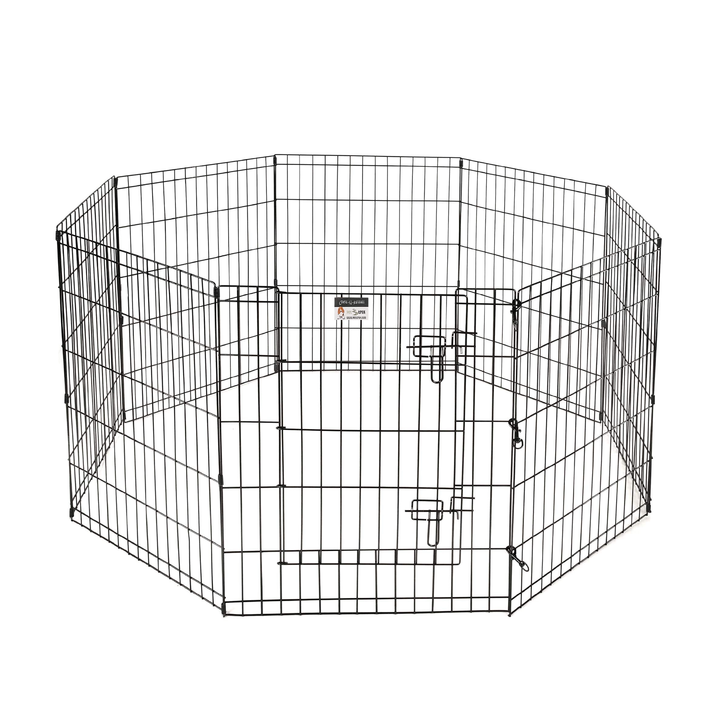 Playpen for Dogs with Panels in Black (24 in. L x 3 in. W x 24 in. H (22 lbs.))