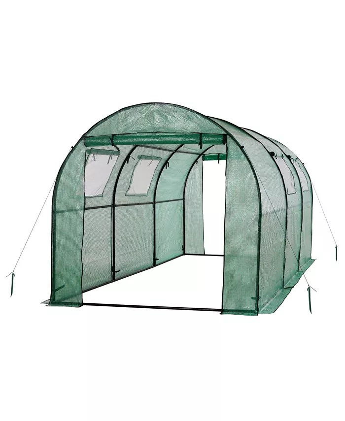 Ogrow Two Door Walk-in Tunnel Greenhouse with Ventilation Windows