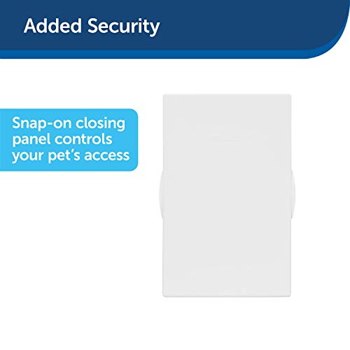PetSafe Plastic Pet Door Medium with Soft Tinted Flap， Paintable White Frame， for Dogs Upto 40 Lb (PPA00-10959)