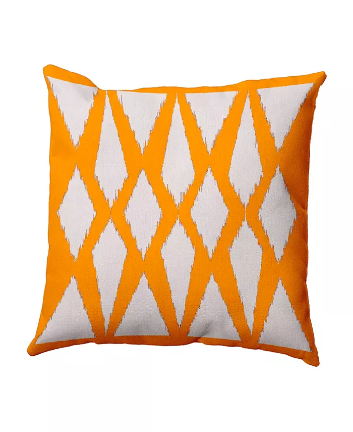 E by Design 16 Inch Coral Decorative Diamond Print Throw Pillow
