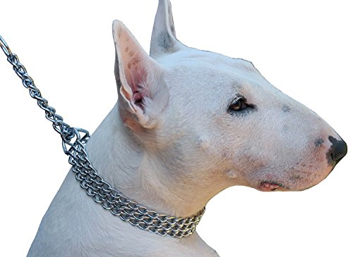 Triple Chain Heavy Duty Semi Choke Martingale Dog Collar 3mm Link Chrome 6 Sizes (#5 - Closed:24
