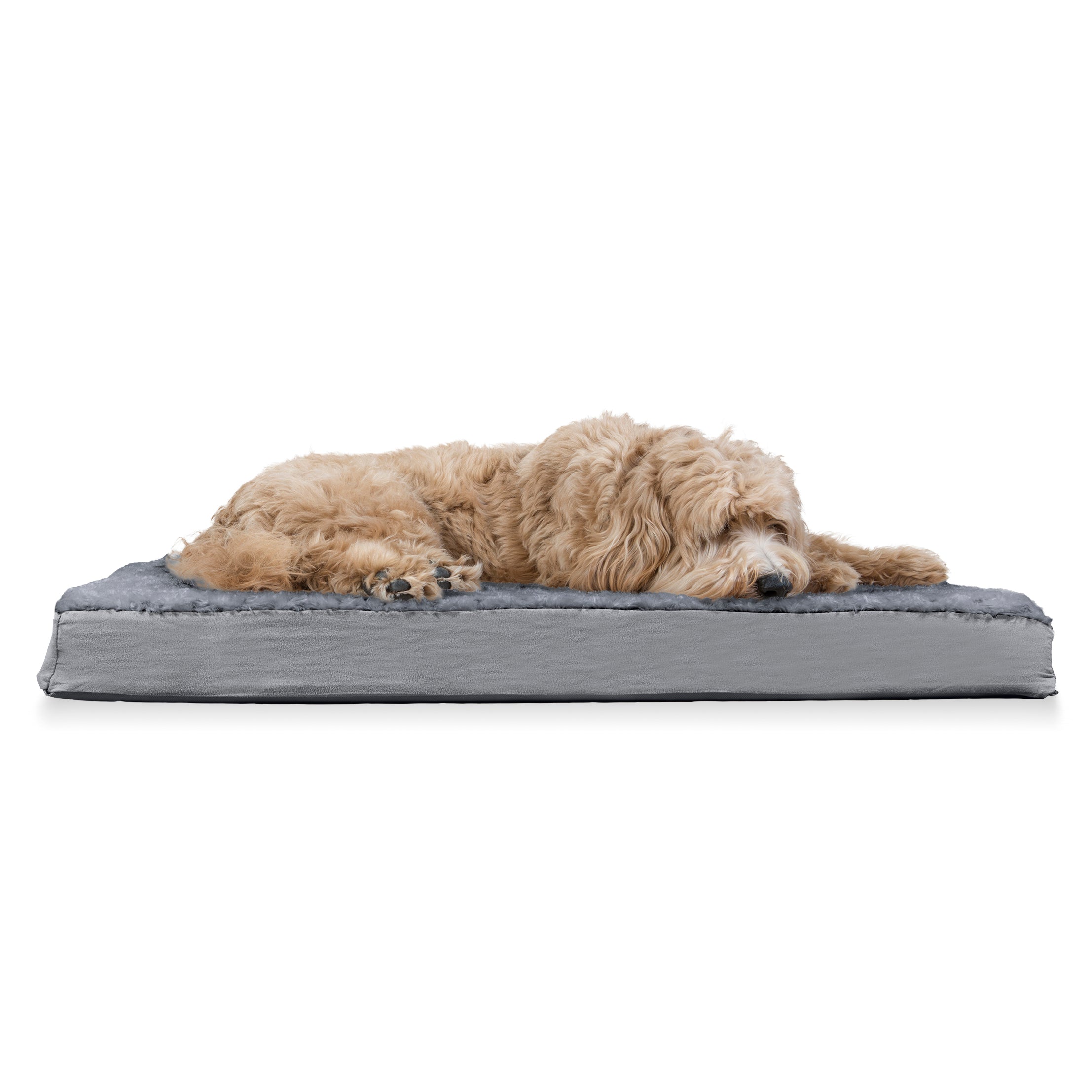 FurHaven Pet Products | Deluxe Cooling Gel Memory Foam Orthopedic Ultra Plush Mattress Pet Bed for Dogs and Cats， Gray， Large