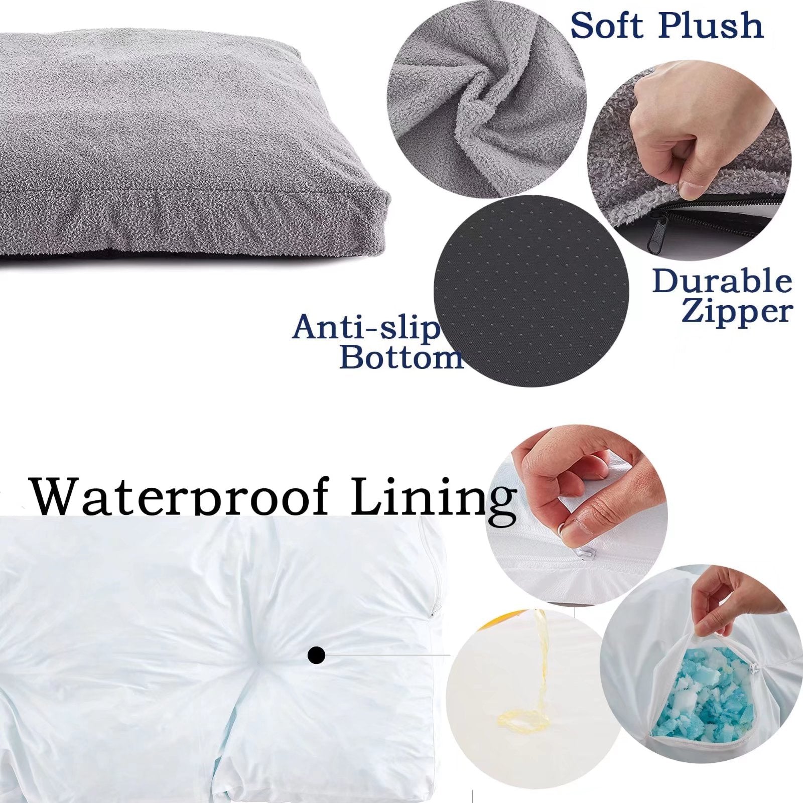 GOHOO PET Orthopedic Dog Bed with Memory Foam for Dogs and Cats，  Extra Large