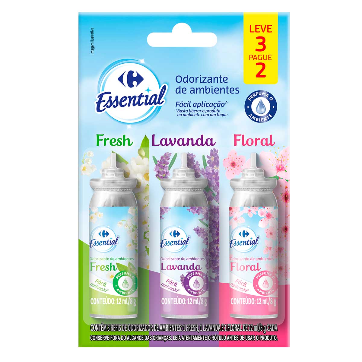 Odorizador de Ambiente Carrefour Essential Misto Leve 3 Pague 2 Refil 12ml