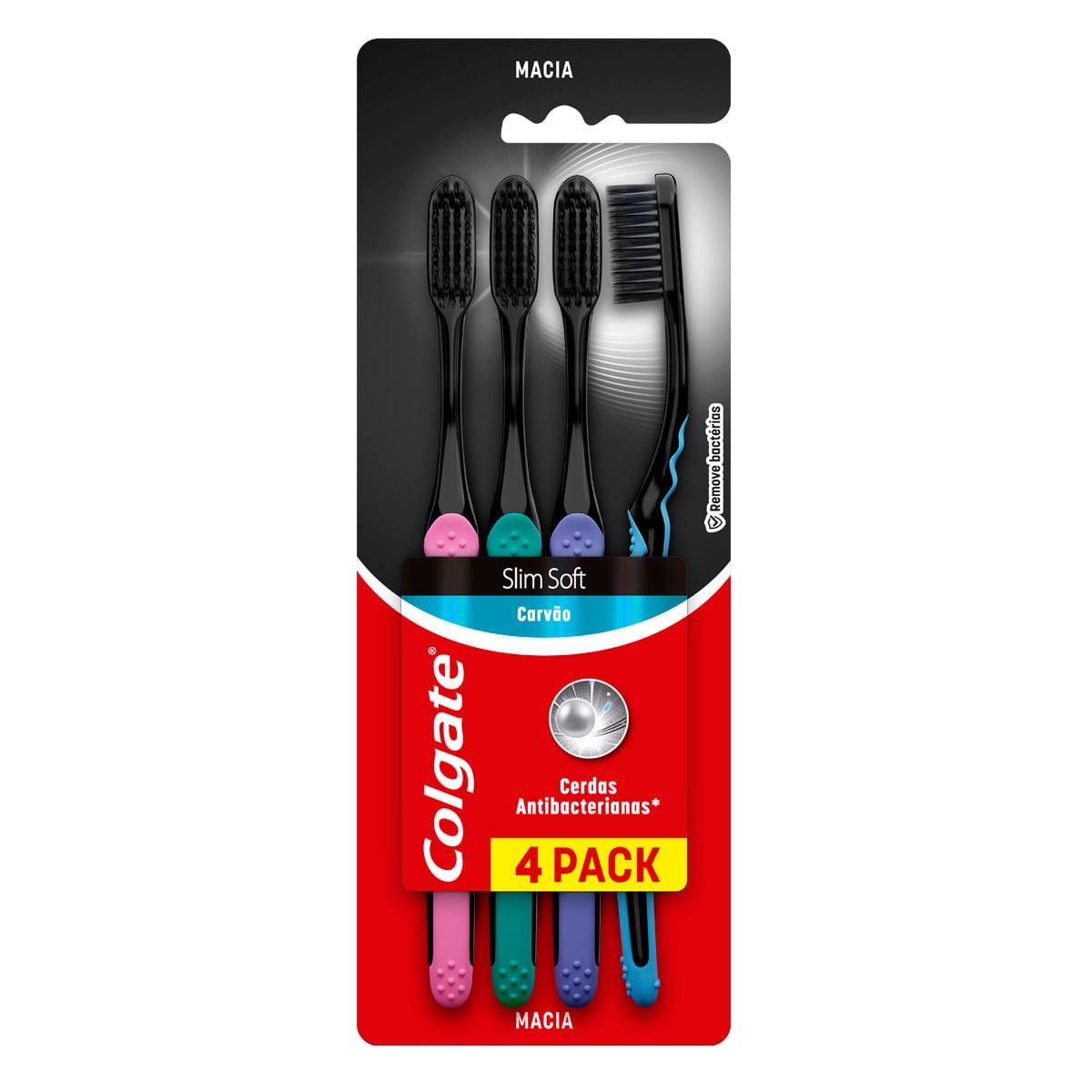 Escova de Dente Colgate Slim Soft Black 4 Unidades