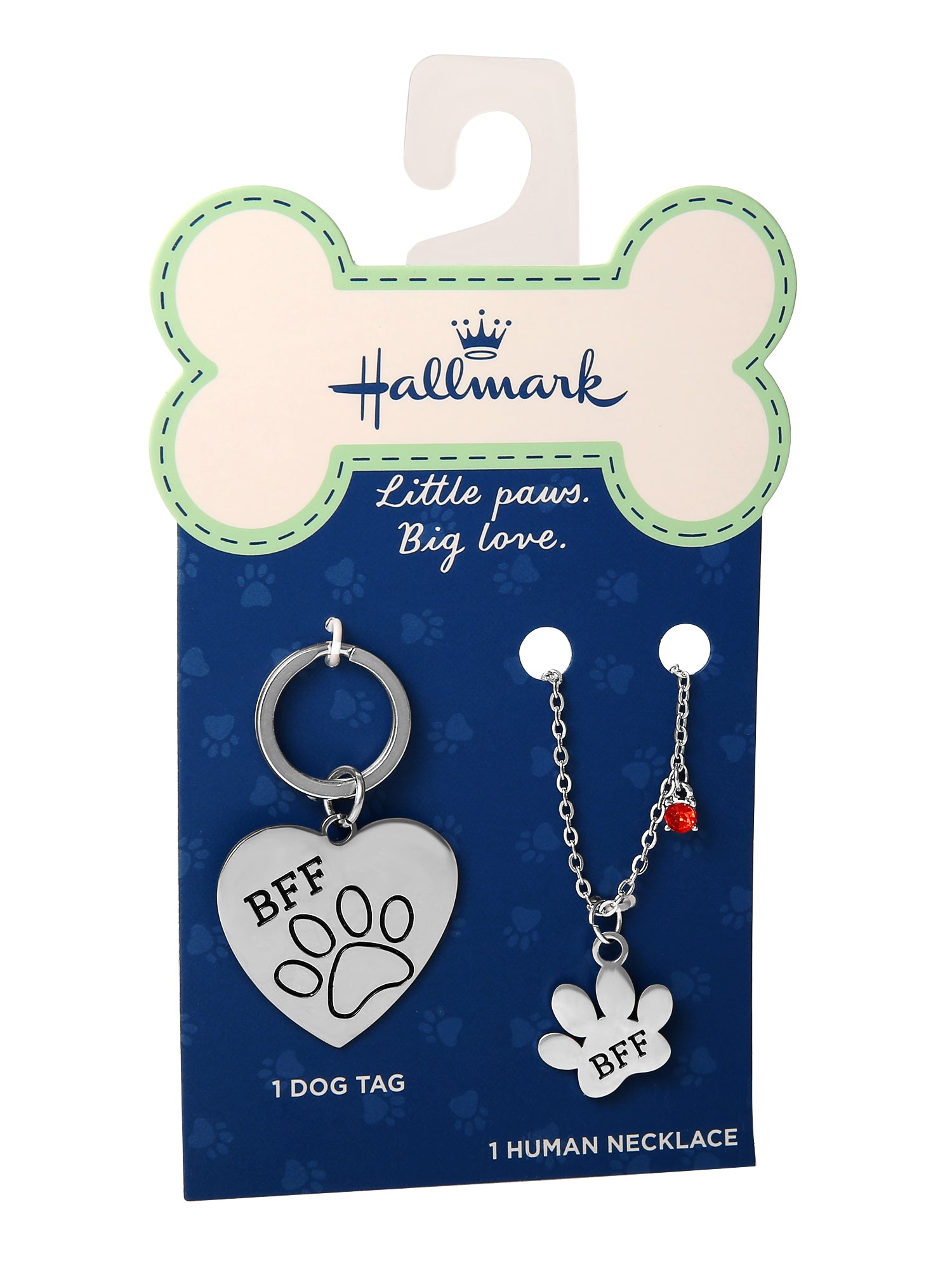 Connections from Hallmark Stainless Steel Dog BFF Tag and Necklace Set