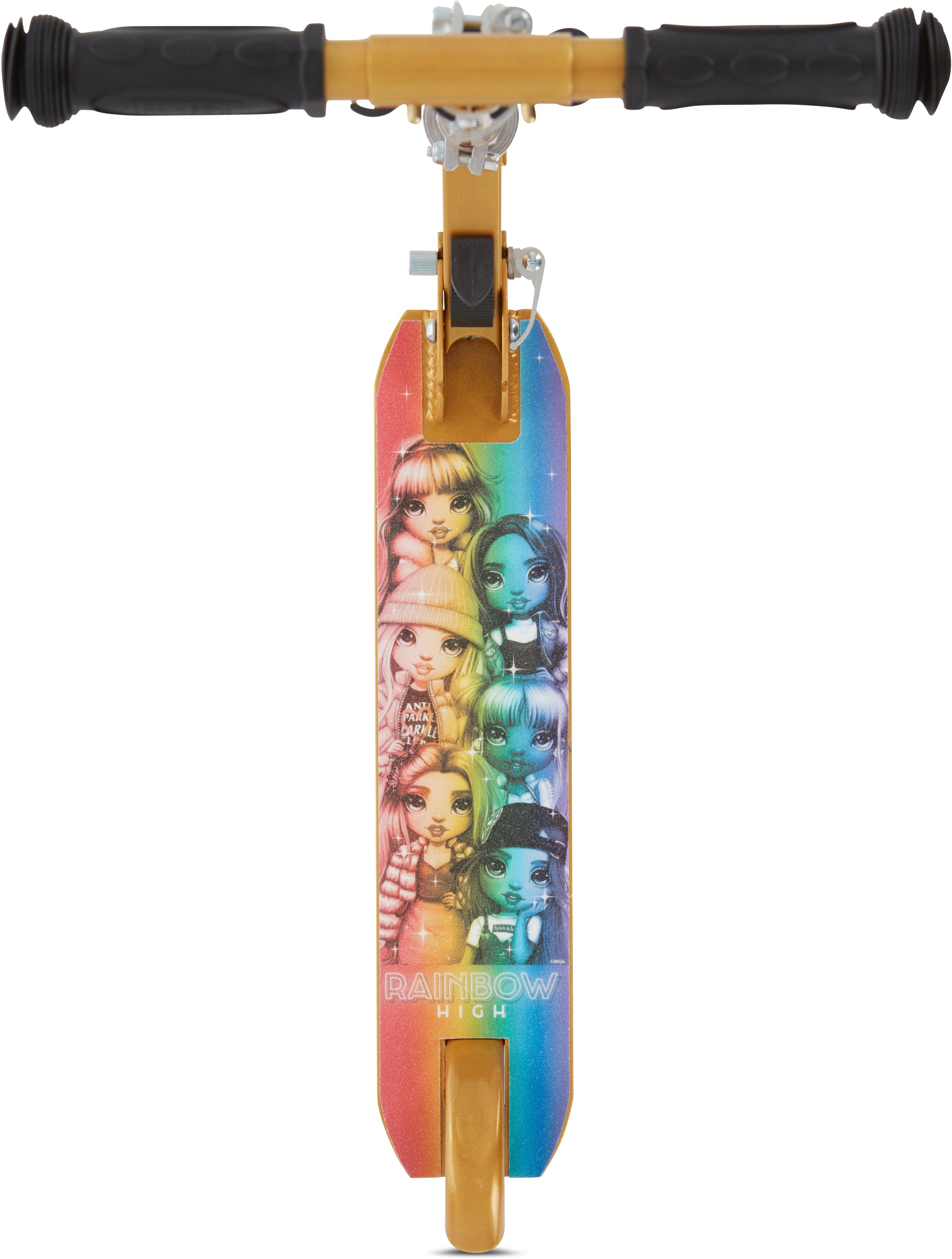 Rainbow High Licensed 2 Wheel Scooter with Light-Up Wheels and Rear Break for Kids