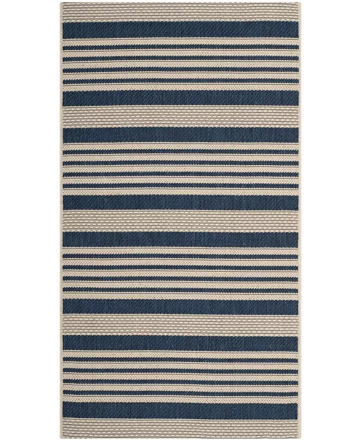 Safavieh Courtyard Navy and Beige 2' x 3'7
