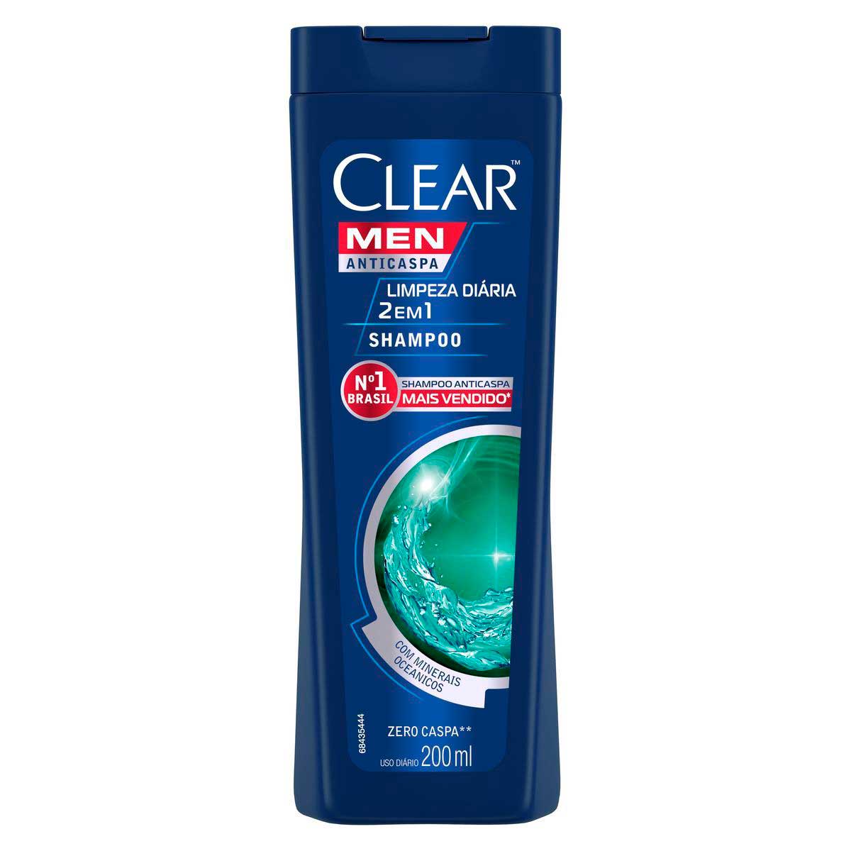 Shampoo Anticaspa Clear Limpeza Diaria 2 em 1 200ml