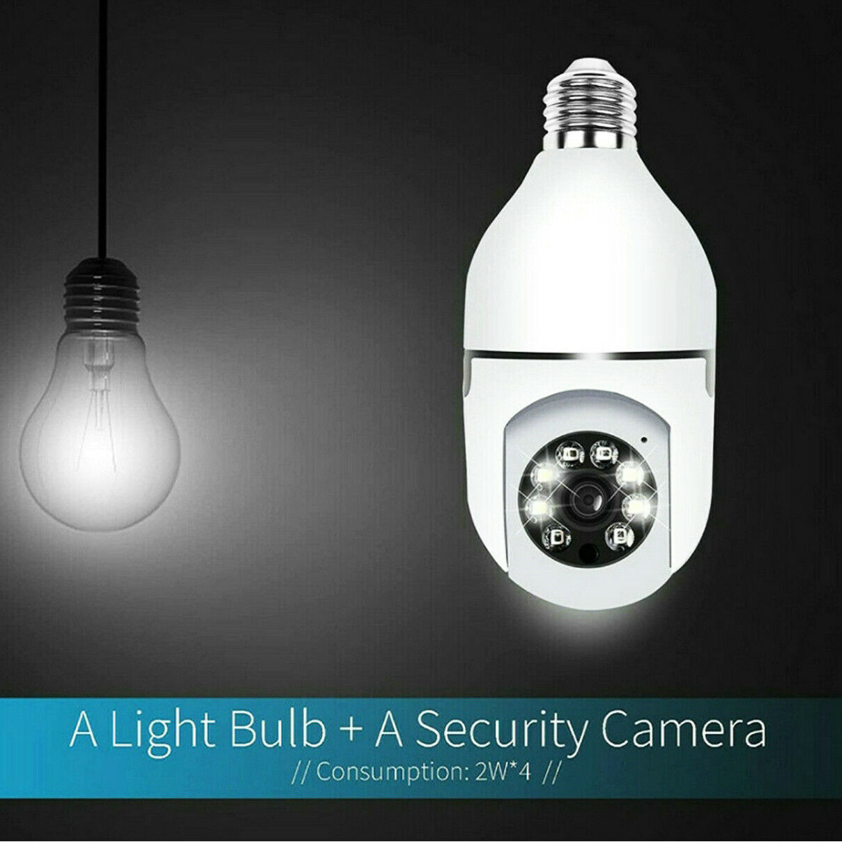 IZENGATE 360° Waterproof Wireless Camera Light Bulb Security Home Wifi Cam CCTV Monitor  Surveillance Camera Support 2.4G / 5G Wi-Fi 1080P HD Two Way Talk IP Camera