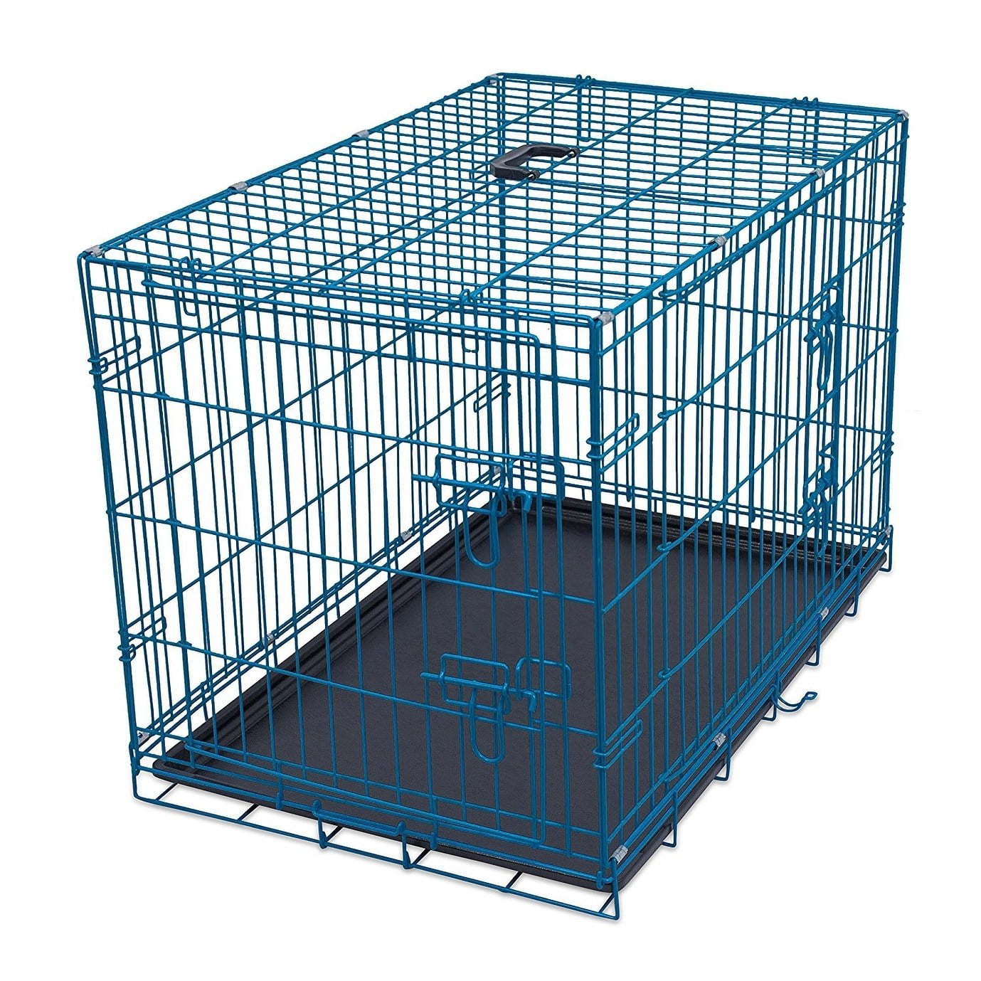 generic Double Door Steel Dog Kennel， Medium，Blue
