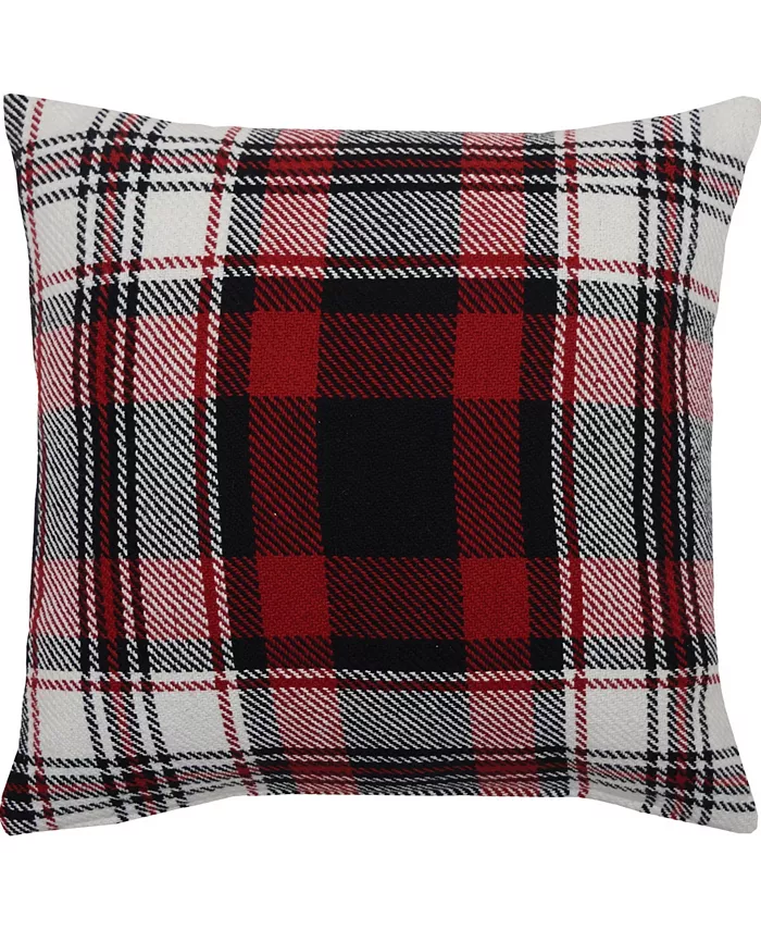 CandF Home Fireside Plaid Pillow， 18