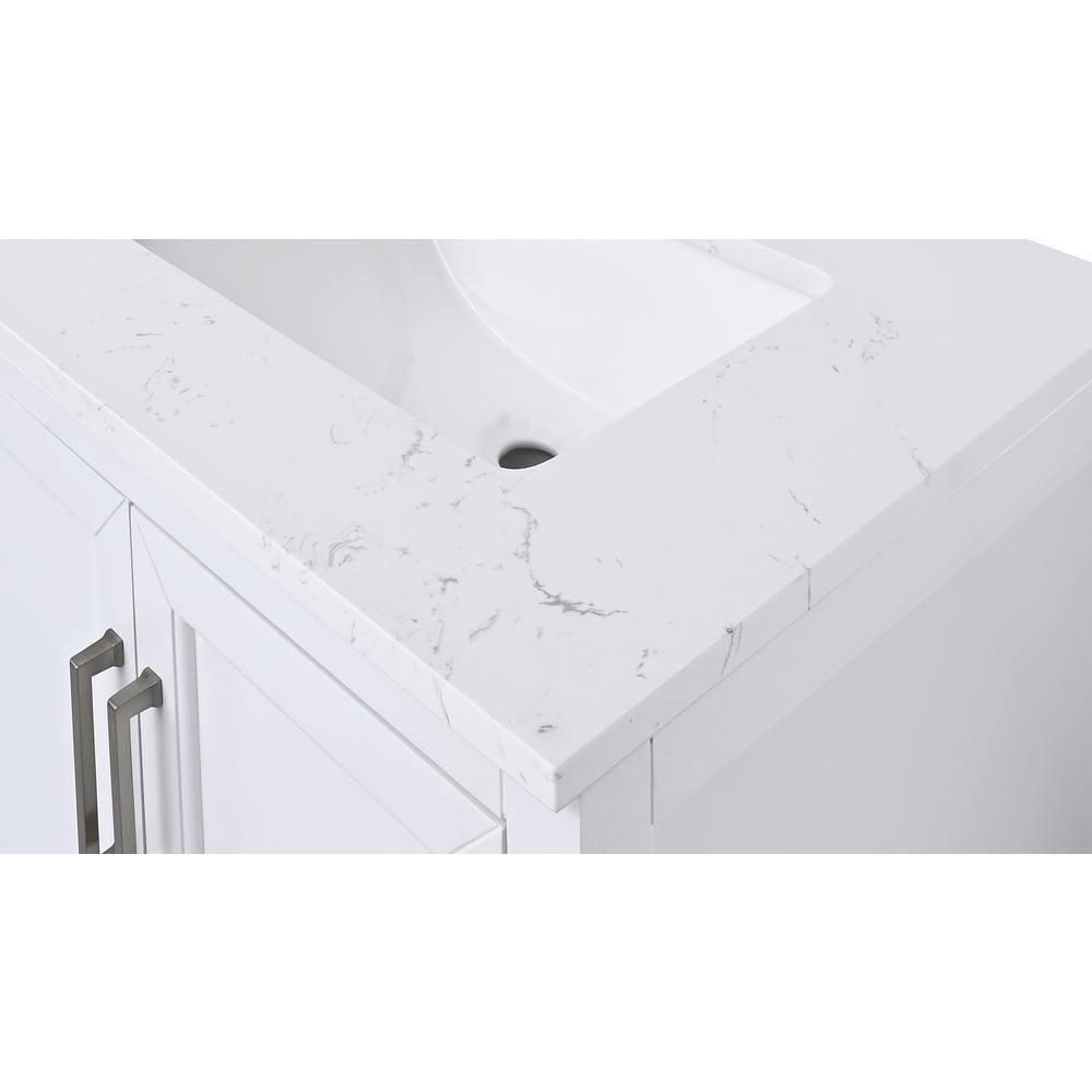 Home Decorators Collection 25 in W x 22 in D Engineered Stone Vanity Top in Cala White with White Basin