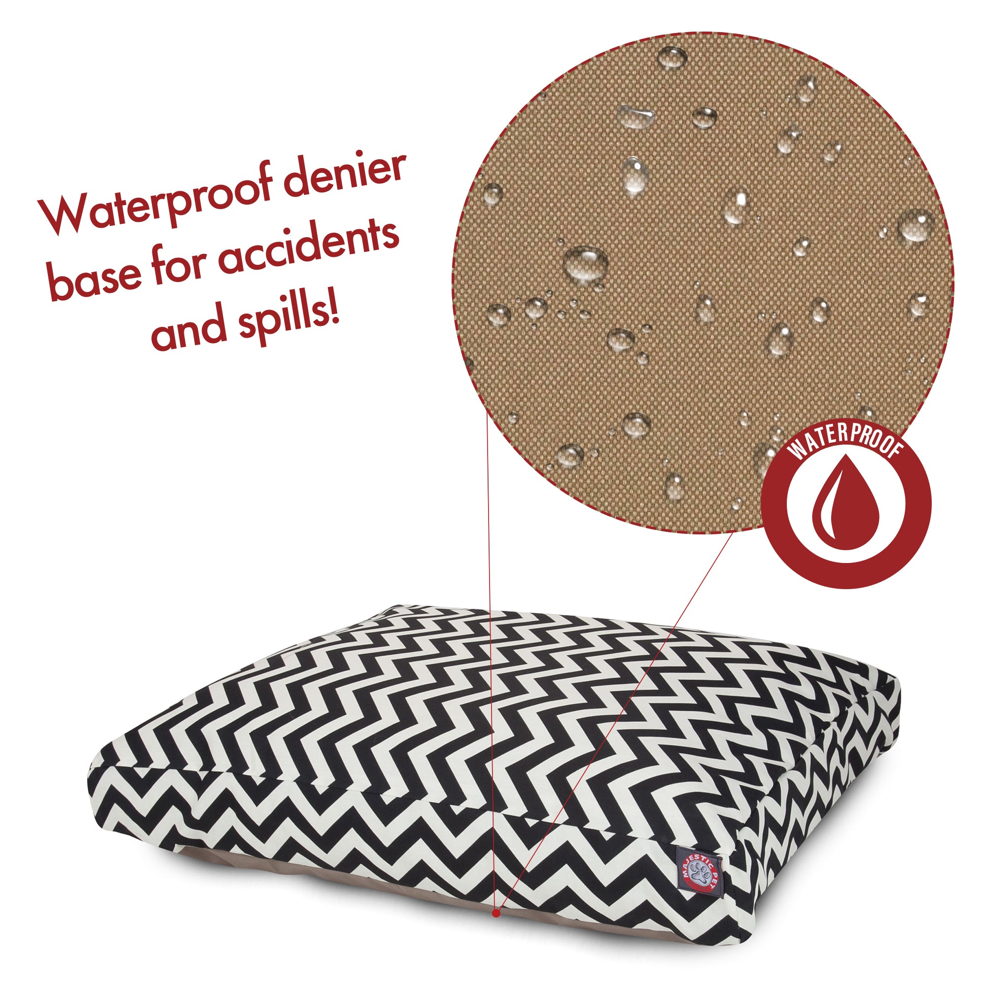 Majestic Pet | Chevron Rectangle Pet Bed For Dogs， Removable Cover， Black， Small